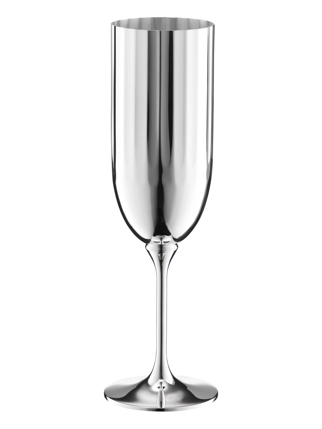 Champagnerkelch Belvedere von Robbe & Berking aus Silber mit Kanneluren wie eine klassische Säule