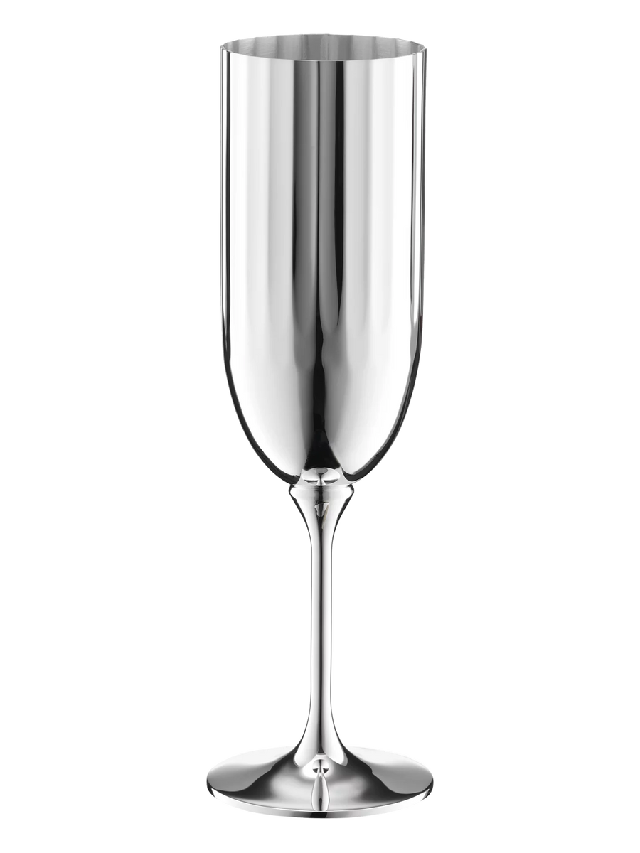 Champagnerkelch Belvedere von Robbe & Berking aus Silber mit Kanneluren wie eine klassische Säule