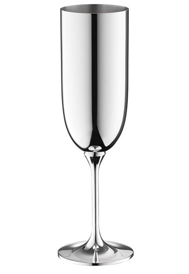 Ein Robbe & Berking Champagnerkelch Dante mit versilberter Oberfläche und schlankem Stiel.