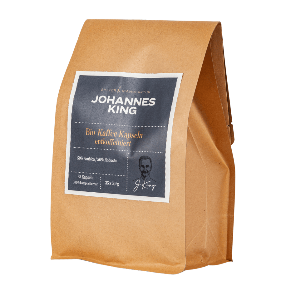 Bio Kaffee Kapseln entkoffeiniert - Sylter Manufaktur Johannes King