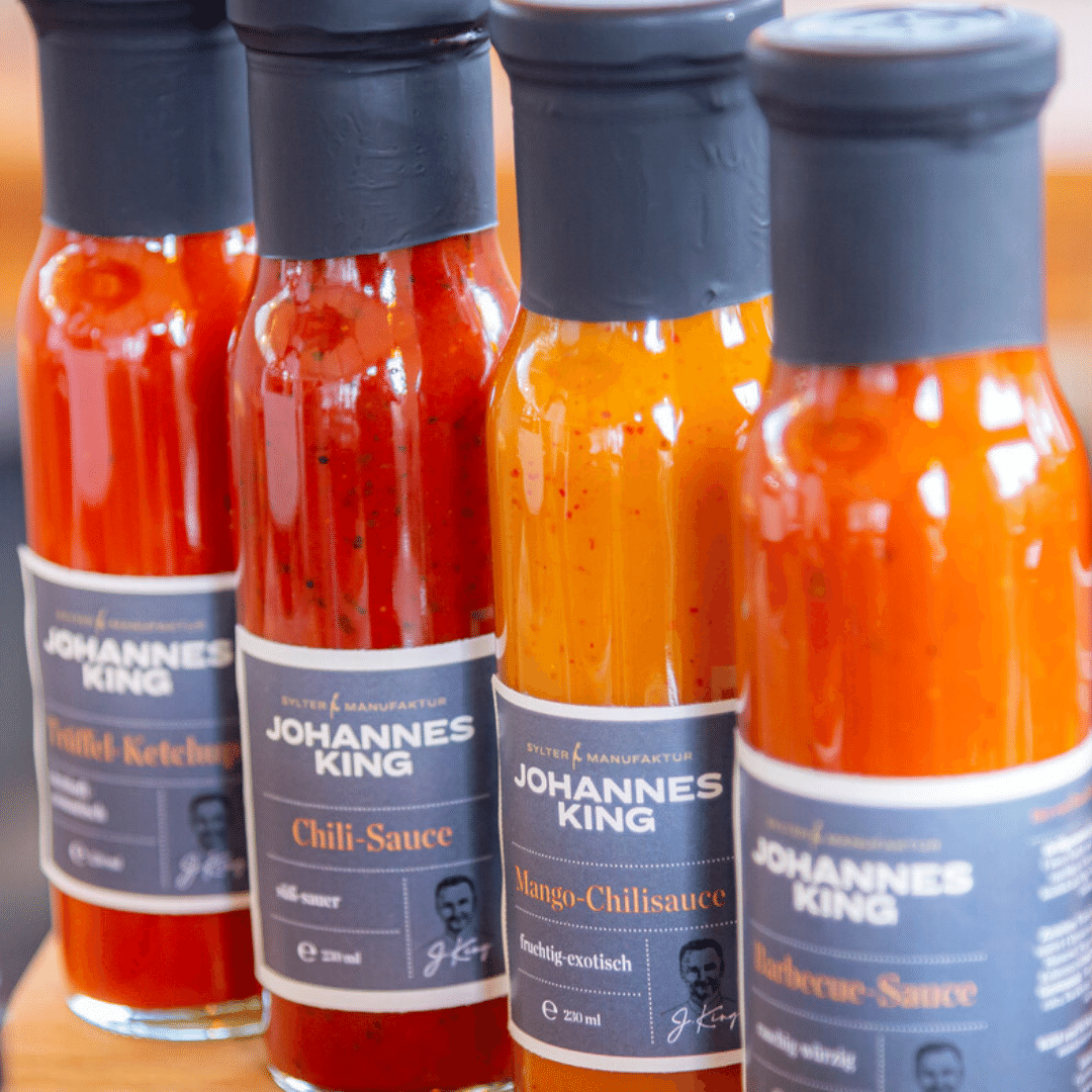 Vier Grillsaucen aus der Sylter Manufaktur von Johannes King